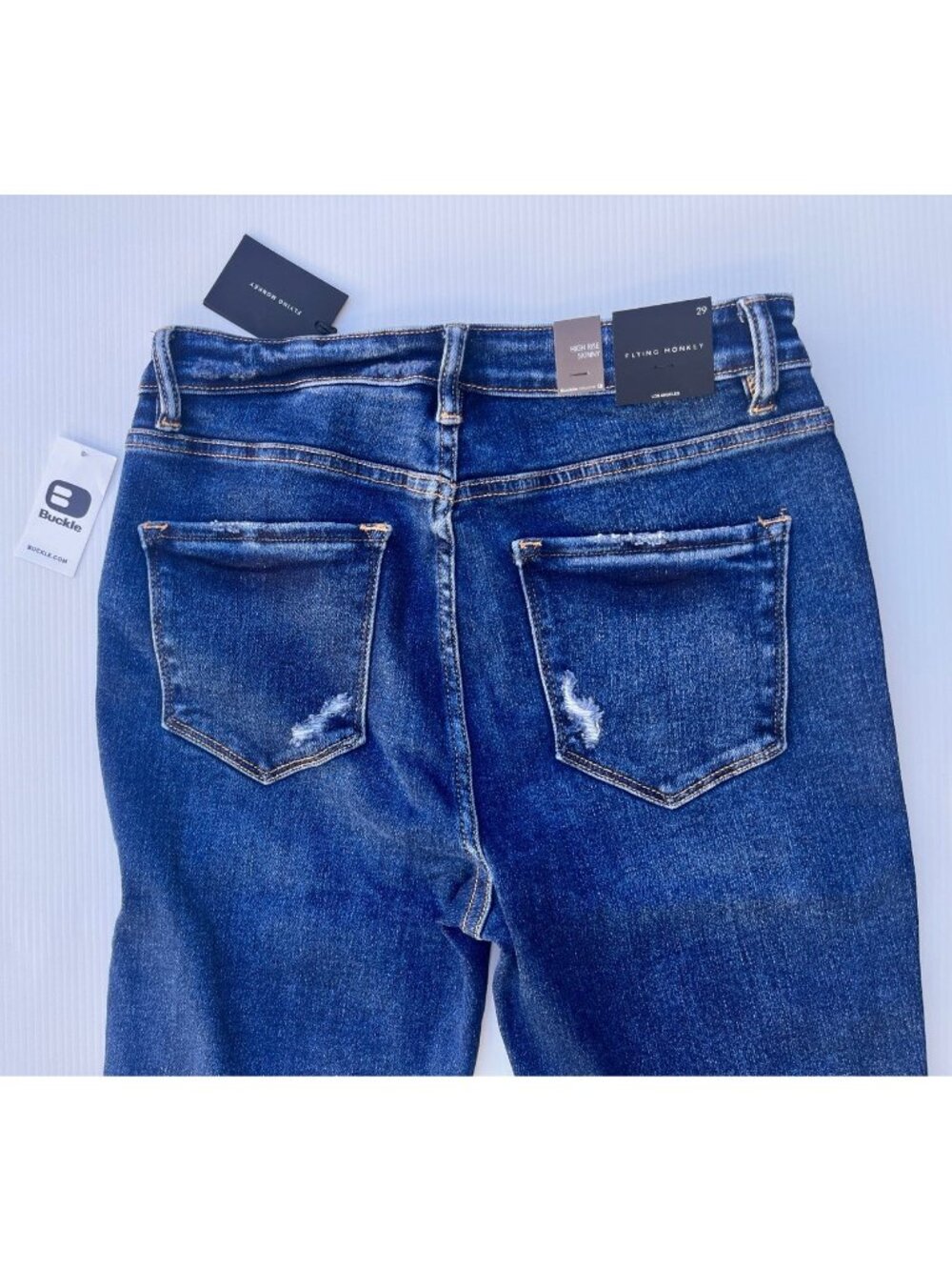 Flying Monkey Morrison High Rise Skinny Jeans 29 | Distressed | Stretch - Picture 5 of 13